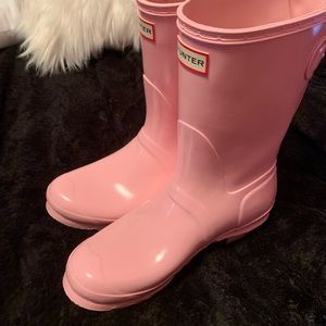 Hunter Rainboots in the shade Candy Floss (light bubblegum pink), sz. 10